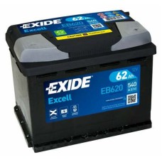 EB620 Acumulator EXIDE 12V 62Ah/540A EXCELL (R+ en) 242x175x190 B13 (pornire)