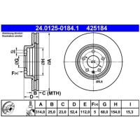Disc frana fata ATE 24.0125-0184.1