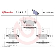 Set placute frana fata BREMBO P 24 218