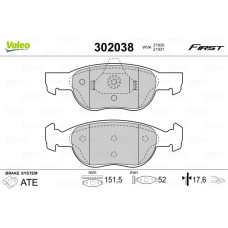Set placute frana fata Valeo 302038