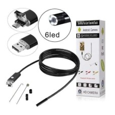 Camera Endoscop 5M, impermeabila pentru telefon, 6XLED, USB/MINIUSB, Cablu 5 M, Negru